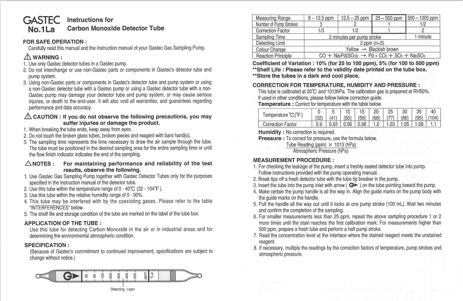 Gastec检测管说明书